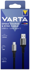 Speed Charge & Sync Kabel USB A auf USB C , 2 m, schwarz