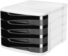 Schubladenbox Ellypse - A4, 4 halboffene Schubladen, schwarz