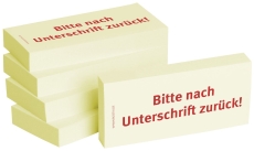 Haftnotizen "Bitte nach Unterschrift zurück" - 75 x 35 mm, 5x 100 Blatt