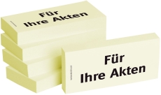 Haftnotizen "Für Ihre Akten" - 75 x 35 mm, 5x 100 Blatt