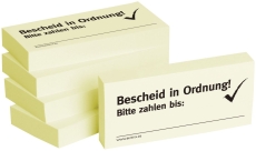 Haftnotizen "Bescheid in Ordnung" - 75 x 35 mm, 5x 100 Blatt