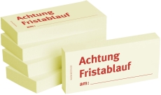 Haftnotizen "Achtung Fristablauf am" - 75 x 35 mm, 5x 100 Blatt
