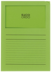 Sichtmappen Ordo classico - grün, 120g, 100 Stück, Sichtfenster und Linien