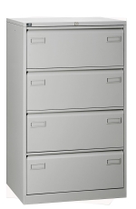 Hängeregistraturschrank Light - zweibahnig, 4 Auszüge, lichtgrau