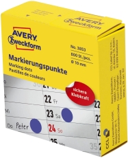 3853 Markierungspunkte - Ø 10 mm, Spender mit 800 Etiketten, blau