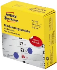 3857 Markierungspunkte - Ø 19 mm, Spender mit 250 Etiketten, blau