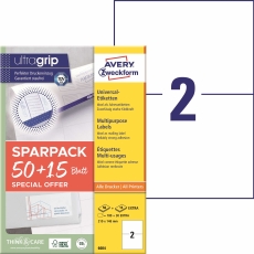 6604 Universal-Etiketten ultragrip - 210 x 148 mm, weiß, 130 Etiketten, permanent