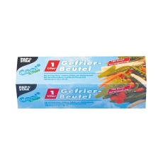 Gefrierbeutel - 1 L, LLDPE-Folie, transparent, 100 Stück, Verschlussclips