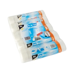 Müllbeutel mit Zugband - 20 L, HDPE, transparent, 5x 30 Stück