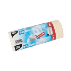 Müllbeutel mit Zugband - 30 L, LDPE, weiß, 30 Stück