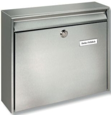 Briefkasten Borkum - 362 x 322 x 100 mm, silber, Edelstahl