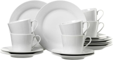Kaffeeservice Bianco - 18-tlg., Porzellan, weiß
