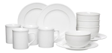 Frühstücksset Simple - 12-tlg., Porzellan, weiß