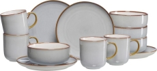 Frühstücksservice portofino - 12-tlg., Steinzeug, grau