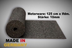 Antivibrations-Gummimatte - 1,25 x 10 m, schwarz