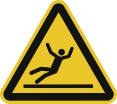 Warnung vor Rutschgefahr nach ISO 7010, Folie, 200 mm SL