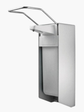 Desinfektionsmittel- & Seifen-Spender mit Armhebel - 500 ml, grau, Aluminium