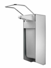 Desinfektionsmittel- & Seifen-Spender mit Armhebel - 1.000 ml, grau, Aluminium