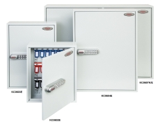 Schlüsselschrank - 42 Haken, hellgrau, Elektronikschloss