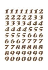 4193 Zahlen 8 mm 0-9 Prismaticfolie gold glitzernd 1 Bl.