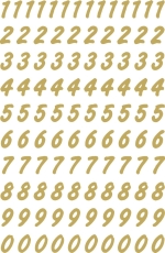 4151 Zahlen 8 mm 0-9 wetterfest Folie gold transparent 2