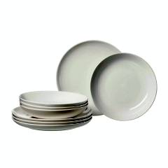 Tafelservice Volos, 8-teilig , Steinzeug, weiß