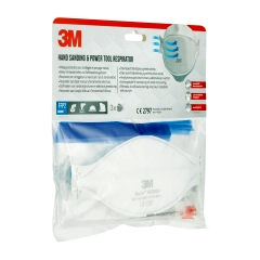 Partikelmaske Aura™ für Hand- und Maschinenschleifen, FFP2, ohne Ventil, 3er Pack weiß