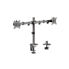 Gelenk-Dual-Monitor-Tischhalterung, 17"-32", 45° neigbar, weiß