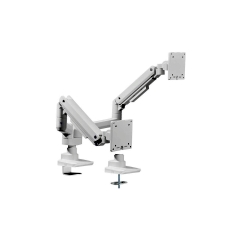 Schwerlast-Doppelmonitor-Tischhalterung, 17"-35", neigbar, weiß