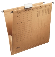 Hängetasche, A4, seitlich mit Fröschen, Karton, naturbraun