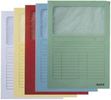 3950 Sichtmappe - A4, oben und rechte Seite offen, 100 Stück, sortiert, Karton