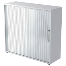 Hammerbacher Rollladenschrank - 3OH, 120 cm, Relinggriff, Weiß/Silber