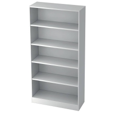Hammerbacher Regal - breit, 5OH, 100 cm breit, Sockelblende, Weiß