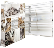 Ringbuch Katzen - A4, 4-D-Ring Ø25 mm
