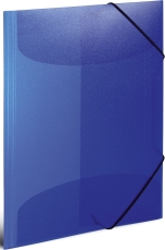 19507 Gummizugmappe - A4, PP transluzent, dunkelblau