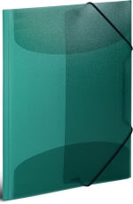 19509 Gummizugmappe - A4, PP transluzent, dunkelgrün