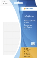2320 Vielzwecketiketten - weiß, 8x20 mm, matt, 2240 Stück