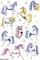 3427 Sticker DECOR Einhörner, beglimmert