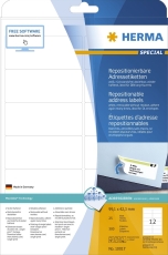 10017 Adressetiketten A4 weiß 99,1x42,3 mm repositionierbar Papier matt 300 St.