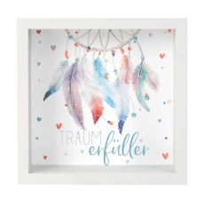 Bilderrahmen / Spardose Wunscherfüller Traumerfüller - 18 x 18 x 5 cm