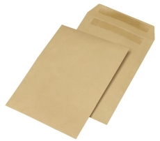 Versandtaschen Recycling - B4, ohne Fenster, selbstklebend, 110 g/qm, braun, 250 Stück