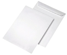 Versandtasche B4, nassklebend, ohne Fenster, weiß, m.ID, 120 g/qm