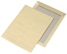 Papprückwandtasche C4, haftklebend,m.Abdeckstr.,o.F., braun, 130 g/qm