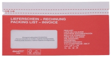 Begleitpapiertaschen mit Aufdruck Lieferschein-Rechnung - Papier, C5/6, weiß/rot, 500 Stück