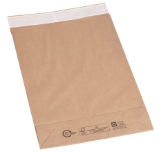 Faltentaschen - 250x50x353+50 mm, Boden, o. Fenster, 300 Stück, braun