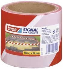 Absperrband - nicht klebend - rot/weiß - 80 mm x 100 m