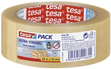 Verpackungsklebeband tesapack® Ultra Strong, PVC, 66 m x 38 mm, transparent