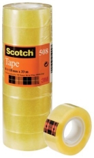 Klebeband Transparent 508, PP, 33 m x 15 mm, 10 Rollen