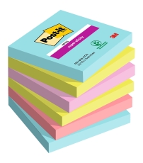Haftnotiz Super Sticky Notes Cosmic Collection - 76 x 76 mm, 6x 90 Blatt, sortiert