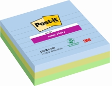 Haftnotizblock Super Sticky Notes Oasis Collection - 101 x 101 mm, liniert, 3x 70 Blatt